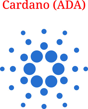 Vector Cardano (ADA) digital cryptocurrency logo. Cardano (ADA) icon. Vector illustration isolated on white background.のイラスト素材