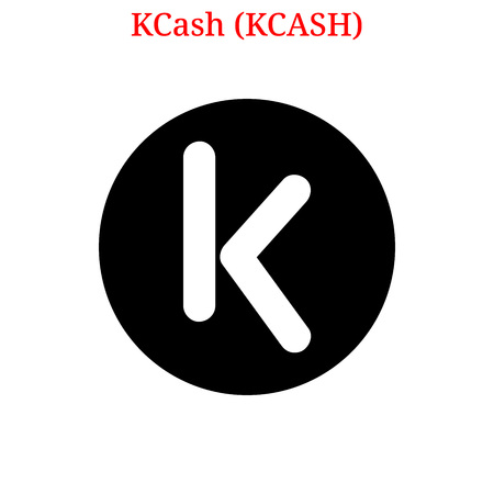 Vector KCash (KCASH) digital cryptocurrency logo. KCash (KCASH) icon. Vector illustration isolated on white background.のイラスト素材
