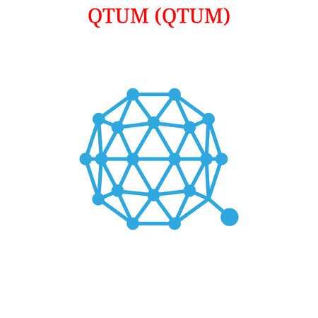 A Vector QTUM (QTUM) digital crypto-currency logo. QTUM (QTUM) icon Vector illustration isolated on white background.のイラスト素材