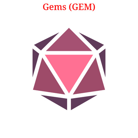 Vector Gems (GEM) digital cryptocurrency logo. Gems (GEM) icon. Vector illustration isolated on white background.のイラスト素材