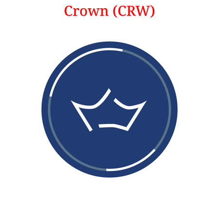 Vector Crown (CRW) digital cryptocurrency logo. Crown (CRW) icon. Vector illustration isolated on white background.のイラスト素材