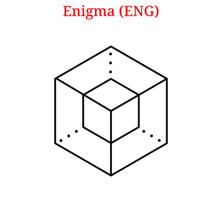 Vector Enigma (ENG) digital cryptocurrency logo. Enigma (ENG) icon. Vector illustration isolated on white background.のイラスト素材
