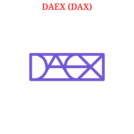 Vector DAEX (DAX) digital cryptocurrency logo. DAEX (DAX) icon. Vector illustration isolated on white background.のイラスト素材