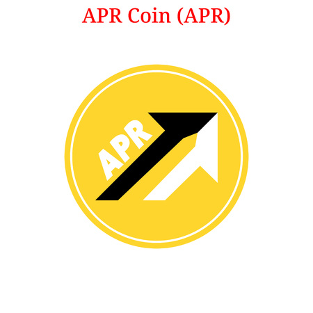 Vector APR Coin (APR) digital cryptocurrency logo. APR Coin (APR) icon. Vector illustration isolated on white background.のイラスト素材