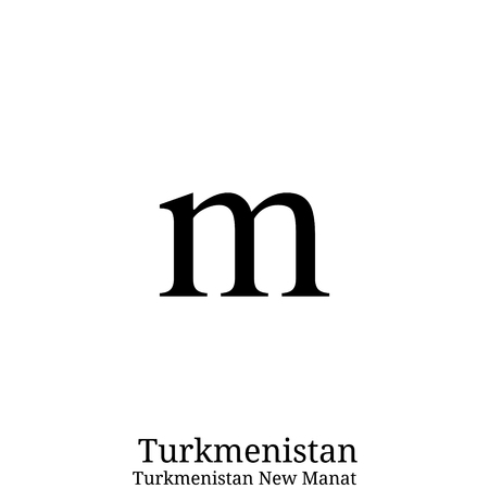 Turkmenistan New Manat currency symbolのイラスト素材