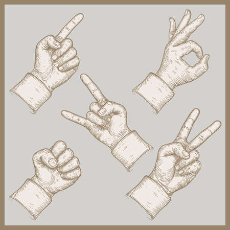 illustration of five hands
のイラスト素材