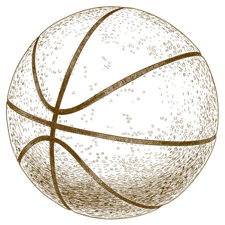 antique engraving illustration of basketball ball isolated on white backgroundのイラスト素材