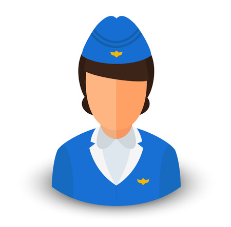 Vector avatar of a young stewardess.のイラスト素材