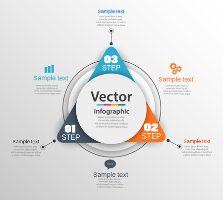 Infographic design template can be used for workflow layout, diagram, number options, web design. Infographic business concept with 3 options, parts, steps or processes.Vector eps 10のイラスト素材