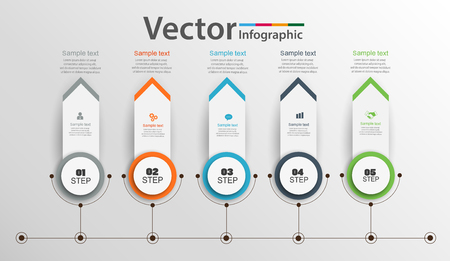 Timeline infographics design can be used for workflow layout, diagram, annual report, web design. Business concept with options, steps or processes.のイラスト素材