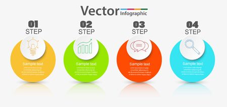 Infographics design vector can be used for workflow layout, diagram, annual report, web design. Business concept with 4 options, steps or processesのイラスト素材