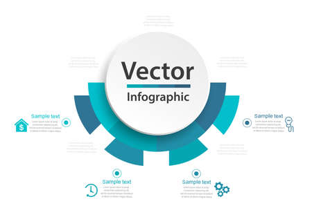 Vector infographic template with icons and 4 options or steps. Infographics concept for business. Can be used for presentations banner, workflow layout, process diagram, flow chart, info graphのイラスト素材