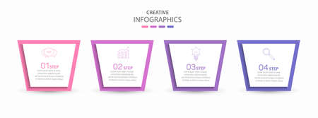 Vector infographic template with 4 options, steps, workflow, process chart. Can be used for workflow layout, diagram, annual report, web designのイラスト素材