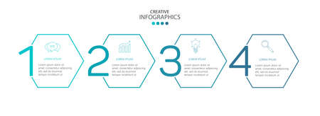 Business vector infographic design template with icons and 4 options or steps. Can be used for process diagram, presentations, workflow layout, banner, flowchartのイラスト素材