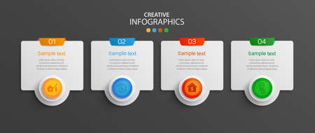 Vector infographic template with icons and 4 options or steps. Infographics concept for businessのイラスト素材