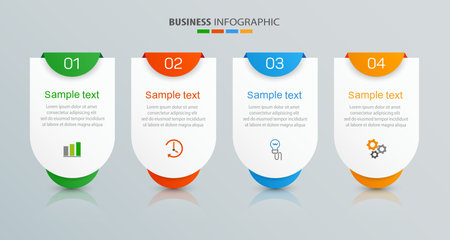 Vector infographic template with icons and 4 options or steps. Infographics concept for businessのイラスト素材