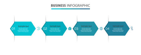 Infographic template with 4 options, workflow, process chart. Can be used for workflow layout, diagram, annual report, web design, steps or processesのイラスト素材
