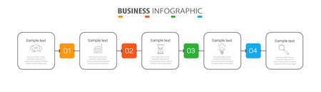 Business  infographic design template with 4 options or steps. Can be used for process diagram, presentations, workflow layout, banner, flow chart, info graphのイラスト素材