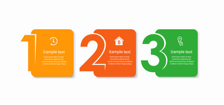 Infographic design template with 3 options, steps or processes. Can be used for workflow layout, diagram, annual report, web designのイラスト素材