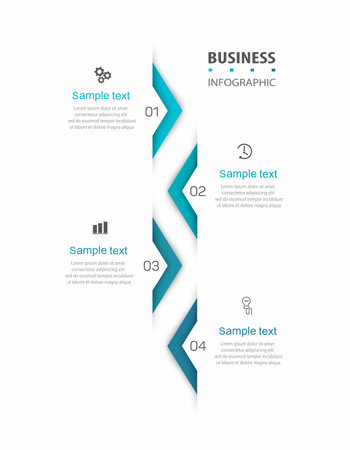 Business infographic design template with 4 options, steps or processesのイラスト素材