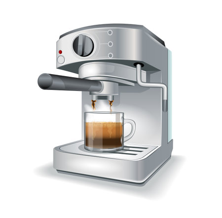 Coffee machine isolated on white background. Vector illustrationのイラスト素材