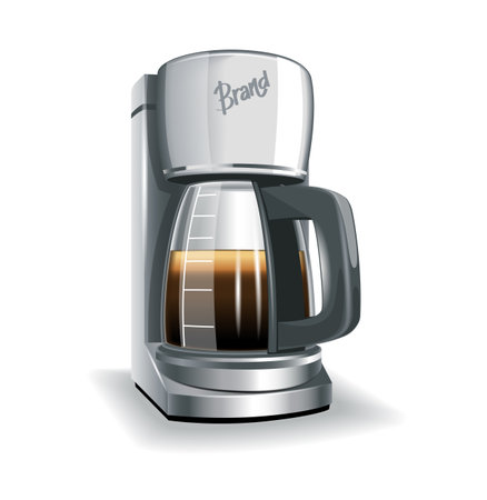 Coffee maker isolated on white background. Vector illustrationのイラスト素材