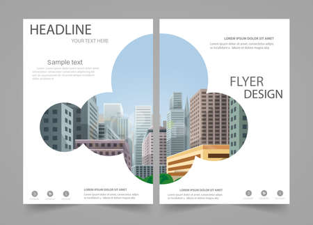 Brochure flyer design template. Leaflet cover presentation, book coverのイラスト素材