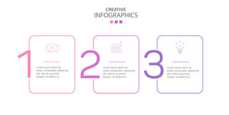 Business infographic design template with 3 options, steps or processes. Can be used for workflow layout, diagram, annual report, web designのイラスト素材