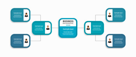 Business vector infographic design template with icons and 6 options or steps. Can be used for process diagram, presentations, workflow layout, banner, flow chart, info graphのイラスト素材