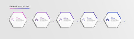 Business vector infographic template with 5 options or steps. Can be used for workflow layout, diagram, annual report, web designのイラスト素材