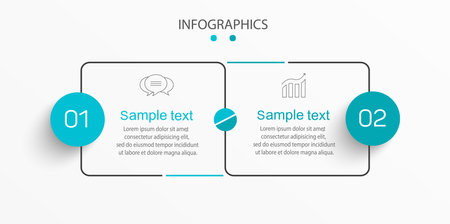 Business infographic template with icons and 2 options or stepsのイラスト素材