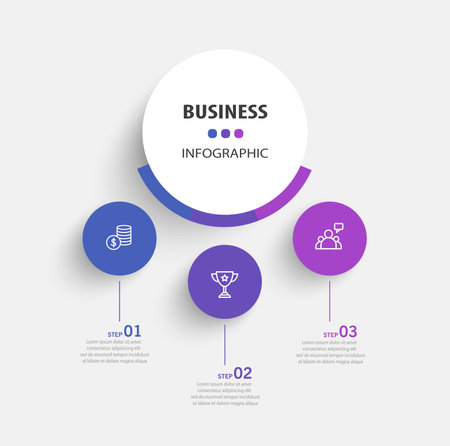 Modern business infographic template with 3 options or stepsのイラスト素材