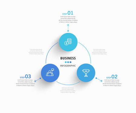 Modern business infographic template with 3 options or stepsのイラスト素材