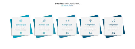 Business infographic template with 5 options or steps. Can be used for workflow layout, diagram, annual report, web designのイラスト素材