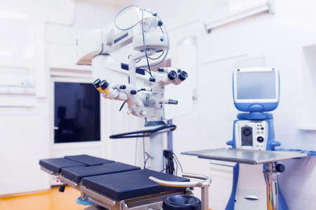 Ophthalmology operation room. surgery. surgical microscopeの写真素材