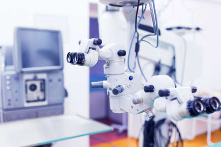 ophthalmology operation room. surgery. surgical microscopeの写真素材