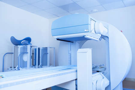 Equipment in oncology department. Nuclear Radiation in medicine.の写真素材