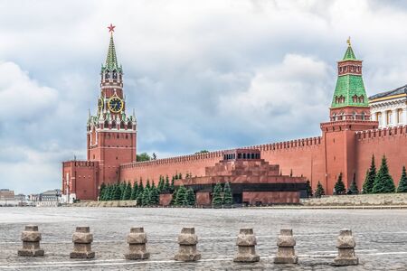 Moscow, Russia, Red square, Kremlin, mausoleum chimes on the Spasskaya tower