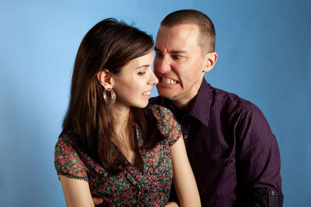 Women and her angry boyfriendの写真素材