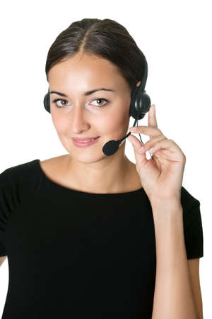 Portrait of smart call center employeeの写真素材