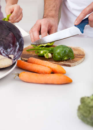 Close-up on cooking lunch at home  Isolated on whiteの写真素材