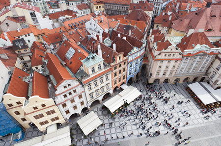 Old Town Square, Prague, View from the Town Hall tower,,のeditorial素材