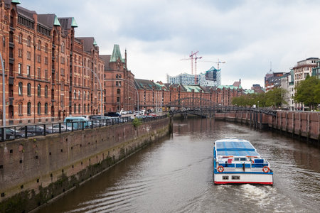 View of Speicherstadt Hamburg, Warehouse district, Germany,,のeditorial素材