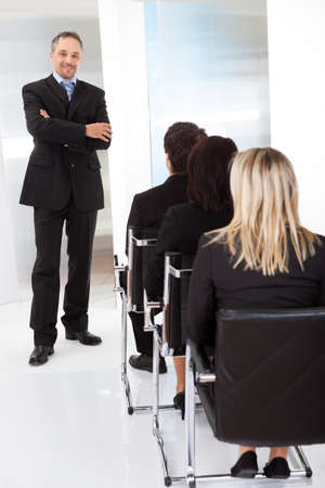 Group of successful business people at the lectureの写真素材