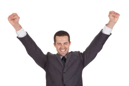 Portrait of successful businessman. Isolated on whiteの写真素材