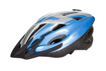 Photo of bicycle helmet. Isolated on white backgroundの写真素材