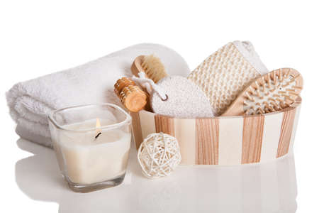 Bath Spa Massage Kit Isolated Over White Background