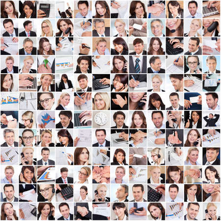Large set of various business images in the officeの写真素材