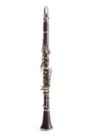 Close-up Of Clarinet Isolated On White Backgroundの写真素材