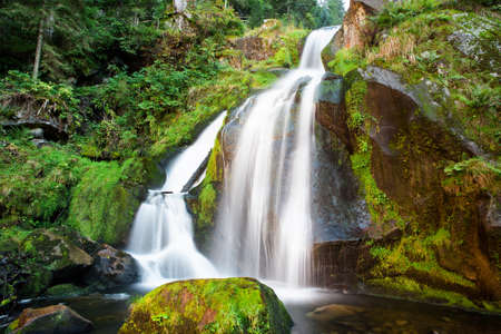 Triberg Falls is one of the highest waterfalls in Germanyの写真素材